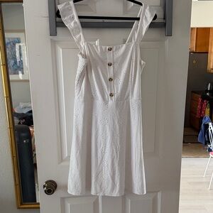 As U Wish White Eyelet Mini Dress